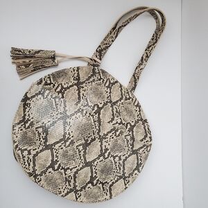 Round snake print Handbag purse